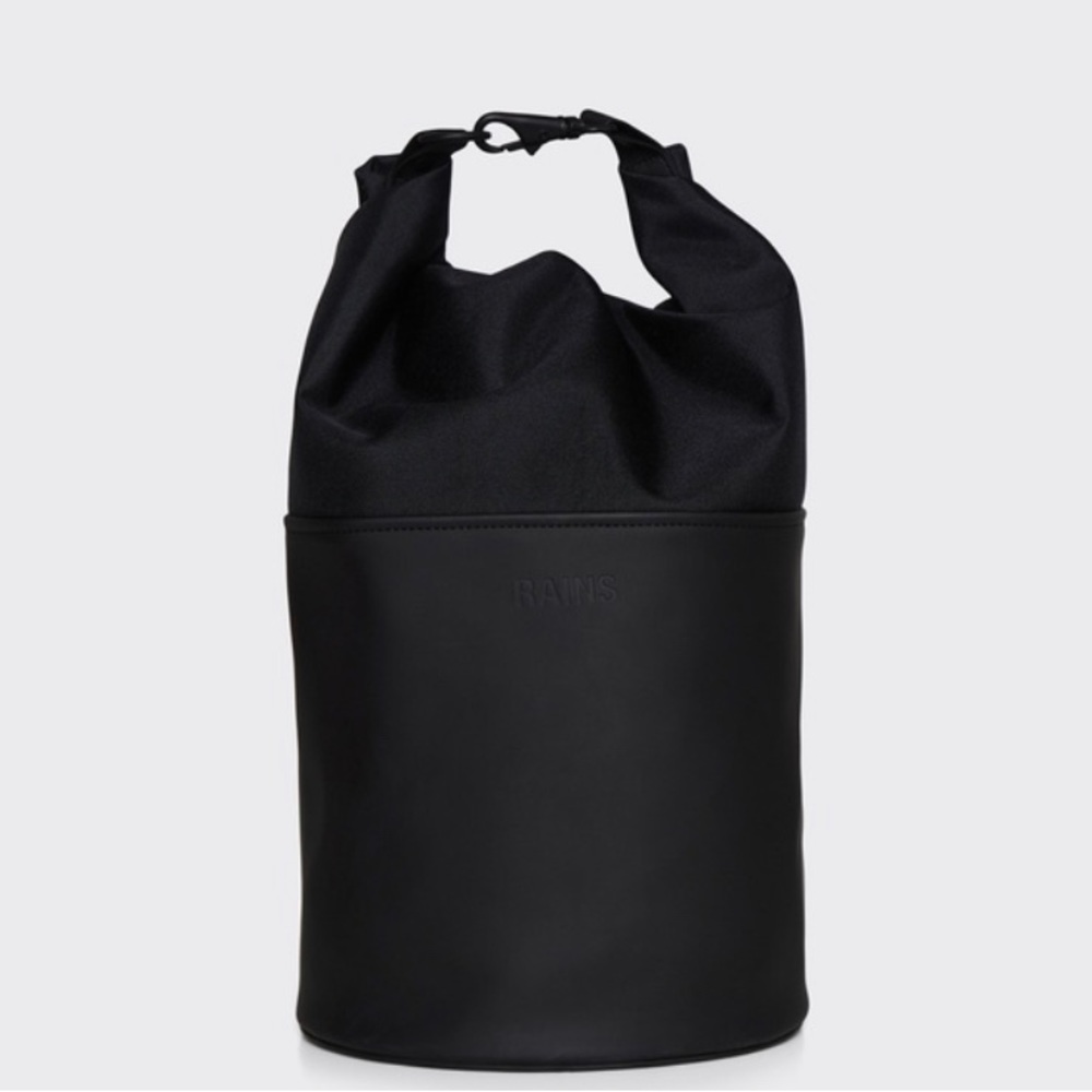 RAINS Spin Rolltop Bag Bucket Mini - Black - NEW Sealed Backpack